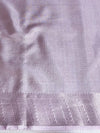 Banarasee Handwoven Plain Tissue Katan Saree With Zari Border-Lavender