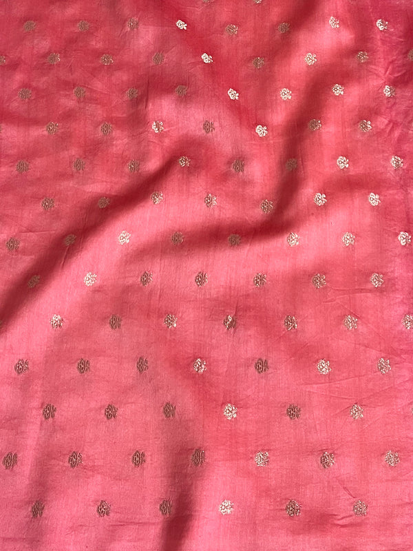 Banarasee Organza Mix Applique Work Saree-Pink