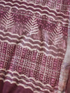 Linen Cotton Bagru Hand-Block Printed Saree-Purple