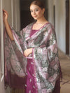 Banarasee Chanderi Salwar Kameez Fabric With Digital Print Dupatta Set-Violet