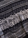 Linen Cotton Bagru Hand-Block Printed Saree-Black