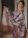 Banarasee Chanderi Salwar Kameez Fabric With Digital Print Dupatta Set-Brown