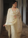 Banarasee Cotton Tissue Salwar Kameez Fabric With Dupatta-Beige