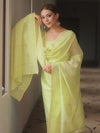 Banarasee Cotton Embroidered Salwar Kameez Fabric With Dupatta Set-Light Green