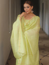 Banarasee Cotton Embroidered Salwar Kameez Fabric With Dupatta Set-Light Green