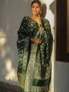 Banarasee Semi Katan Silk Salwar Kameez Fabric With Dupatta Zari Work-Green