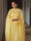 Banarasee Cotton Embroidered Salwar Kameez Fabric With Dupatta Set-Yellow