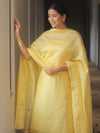 Banarasee Cotton Embroidered Salwar Kameez Fabric With Dupatta Set-Yellow