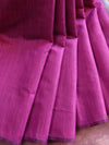 Bhagalpur Handloom Pure Linen Cotton Metallic Pallu Saree-Magenta