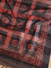 Bhagalpur Handloom Pure Linen Cotton Shibori Saree-Black