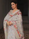 Banarasee Chanderi Salwar Kameez Fabric With Digital Print & Zari Dupatta Set-Grey