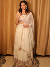 Banarasee Georgette Lehenga & Blouse With Net Dupatta-White