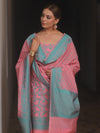 Banarasee Cotton Salwar Kameez Fabric With Dupatta & Resham Zari-Pink