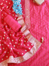 Banarasee Handloom Chanderi Zari Work Salwar Kameez Dupatta Set-Pink