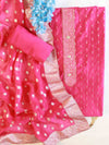 Banarasee Handloom Chanderi Zari Work Salwar Kameez Dupatta Set-Pink