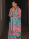 Banarasee Organza Resham Zari Salwar Kameez Fabric With Dupatta-Pink