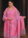 Banarasee Organza Resham Zari Salwar Kameez Fabric With Dupatta-Purple