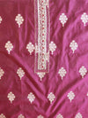 Banarasee Handloom Chanderi Zari Work Salwar Kameez Dupatta Set-Violet