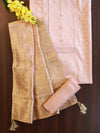 Banarasee Handloom Chanderi Zari Work Salwar Kameez Dupatta Set-Pink