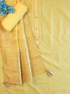 Banarasee Handloom Chanderi Zari Work Salwar Kameez Dupatta Set-Yellow