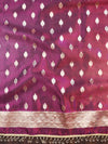 Banarasee Tissue Salwar Kameez Fabric With Plain Dupatta Set-Magenta