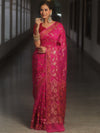 Banarasee Handwoven Georgette Saree Zari Design-Pink