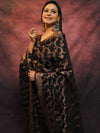 Banarasee Salwar Kameez Semi Katan Silk Fabric With Zari Work-Black