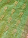 Banarasee Crushed Tissue Salwar Kameez Fabric With Dupatta Set-Light Green