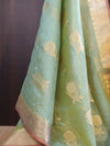 Banarasee Crushed Tissue Salwar Kameez Fabric With Dupatta Set-Light Blue