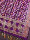 Banarasee Cotton Silk Salwar Kameez Fabric With Zari Work-Pink & Purple