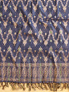 Banarasee Resham Zari Cotton Salwar Kameez Fabric With Dupatta Set-Blue