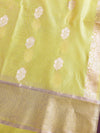 Banarasee Chanderi Zari Buti Salwar Kameez Fabric With Dupatta Set-Yellow