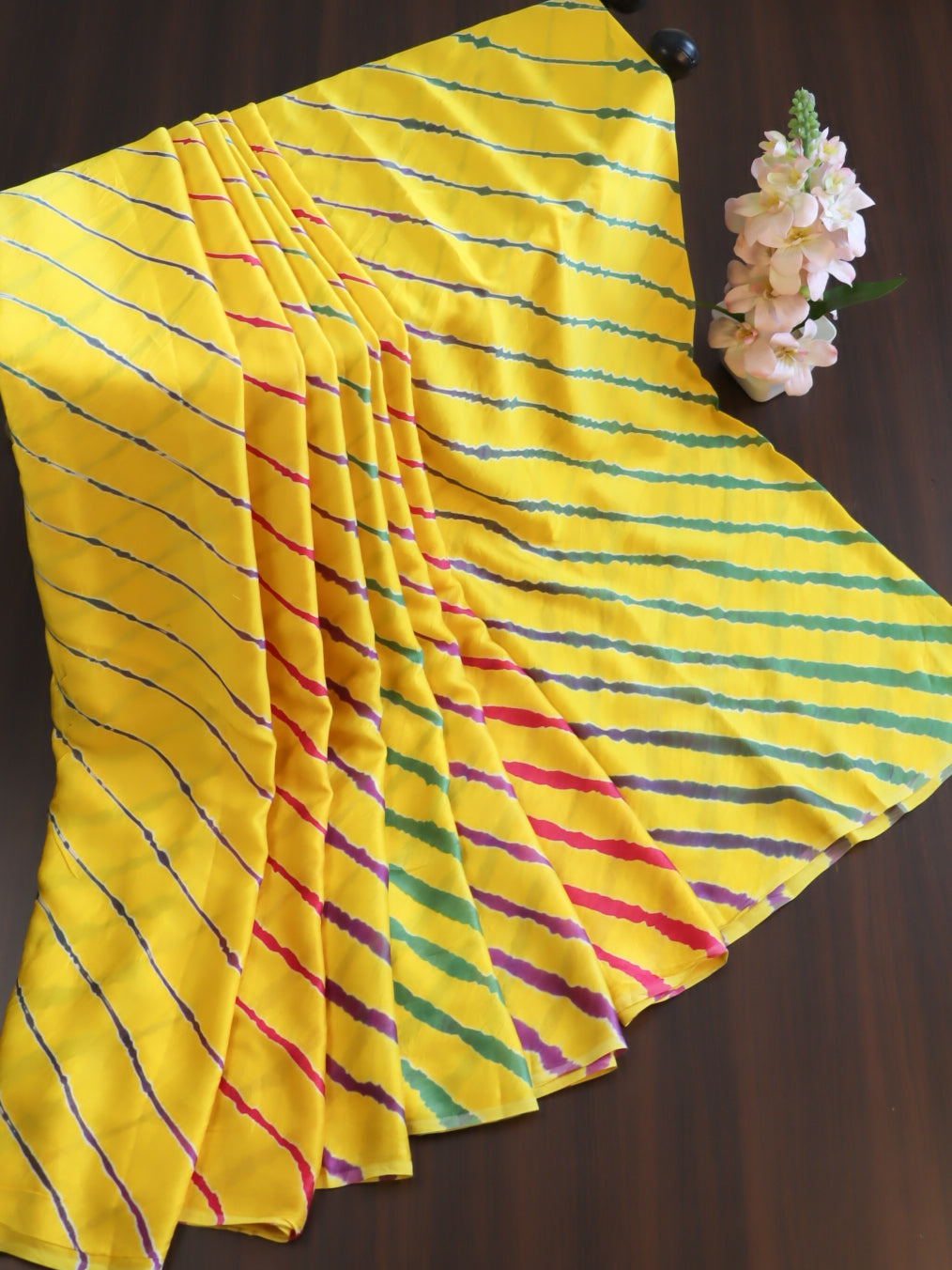 Banarasee Handloom Modal Silk Shibori Saree-Yellow