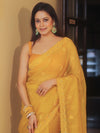 Banarasee Organza Saree With Embroidery Buta & Border-Yellow