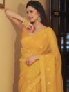 Banarasee Organza Saree With Embroidery Buta & Border-Yellow