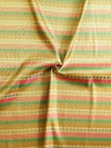 Banarasee Satin Brocade Stripes Design Fabric-Multicolor