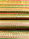 Banarasee Satin Brocade Stripes Design Fabric-Multicolor