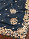 Banarasee Semi Silk Saree With Gotapatti & Sequin Work-Teal Blue