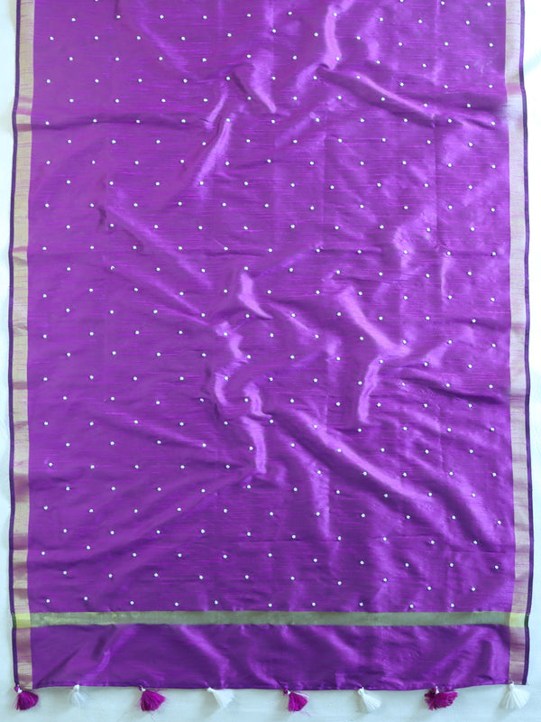 Banarasee Brocade Salwar Kameez Fabric With Art Silk Dupatta-Violet