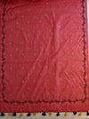 Banarasee Chanderi Cotton Hand-Embroidered Saree-Red