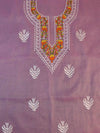 Banarasee Kota Doria Hand-Embroidered Salwar Kameez Dupatta Set-Pink