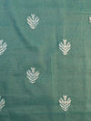 Banarasee Kota Doria Hand-Embroidered Salwar Kameez Dupatta Set-Sea Green