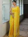 Banarasee Organza Mix Saree With Zari Buti Design-Yellow