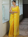 Banarasee Organza Mix Saree With Zari Buti Design-Yellow