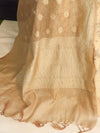 Banarasee Tissue Unstitched Lehenga & Blouse Fabric With Dupatta Set-Gold