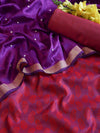 Banarasee Brocade Salwar Kameez Fabric With Art Silk Dupatta-Violet