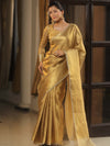 Banarasee Handwoven Gold Zari Tissue Saree-Gold