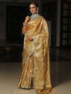 Banarasee Handwoven Tissue Saree Zari Border & Buta Design With Lace-Yellow