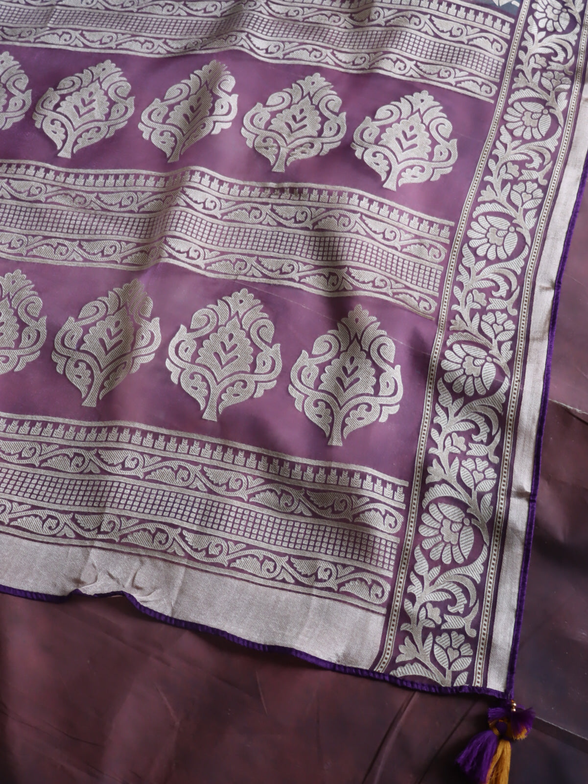 Banarasee Handwoven Jaal Design Organza Tissue Saree With Silk Embroidered Blouse-Pastel Blue