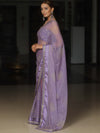 Banarasee Georgette Embroidered With Bandhani Print Saree-Lavender